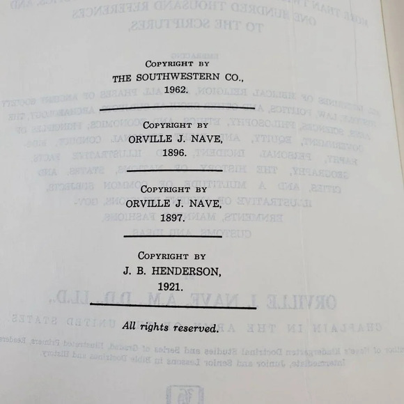 Naves Topical Bible A Digest Of The Holy Scriptures Southwestern 1962 Black Leat - Picture 3 of 8